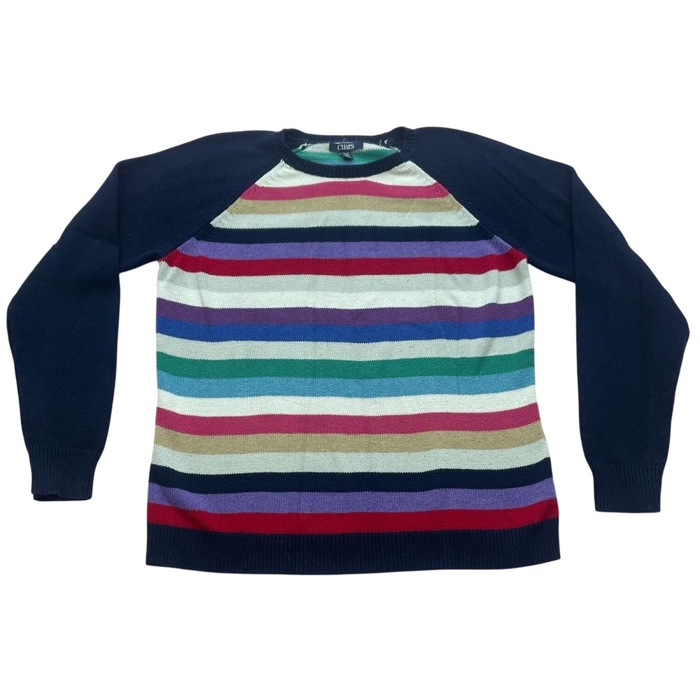 Chaps XL‎ Striped Colorful Raglan Crewneck Sweater